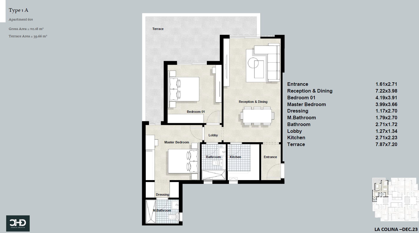 Floor plan for apartment at La Colina