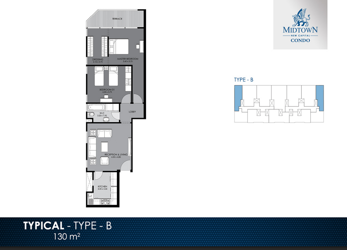 Floor plan for apartment at Midtown condo