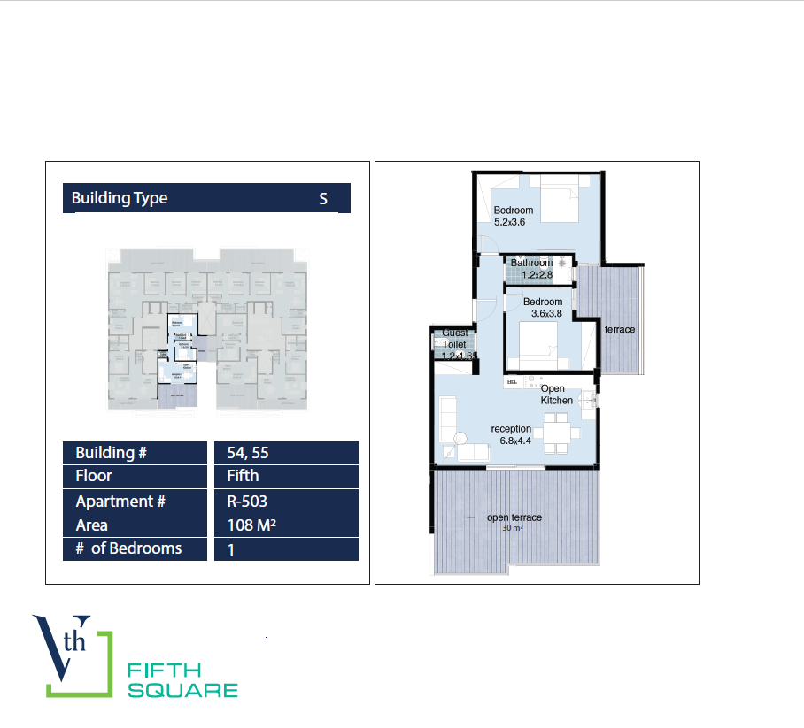 Floor plan for apartment at Fifth Square Al Marasem