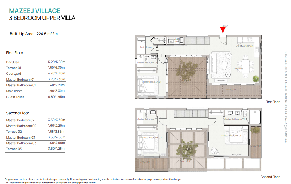 Floor plan for villa at Mazeej