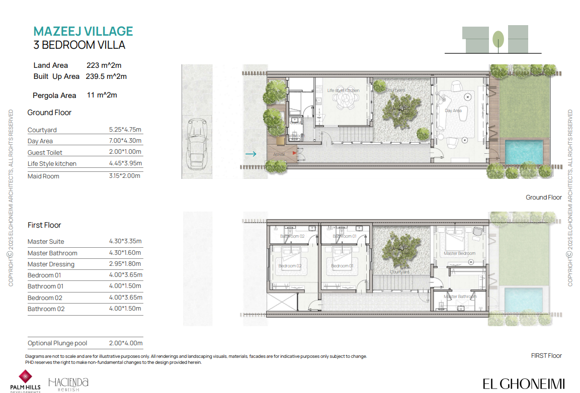 Floor plan for villa at Mazeej
