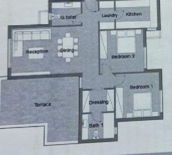 Floor plan for penthouse at Badya
