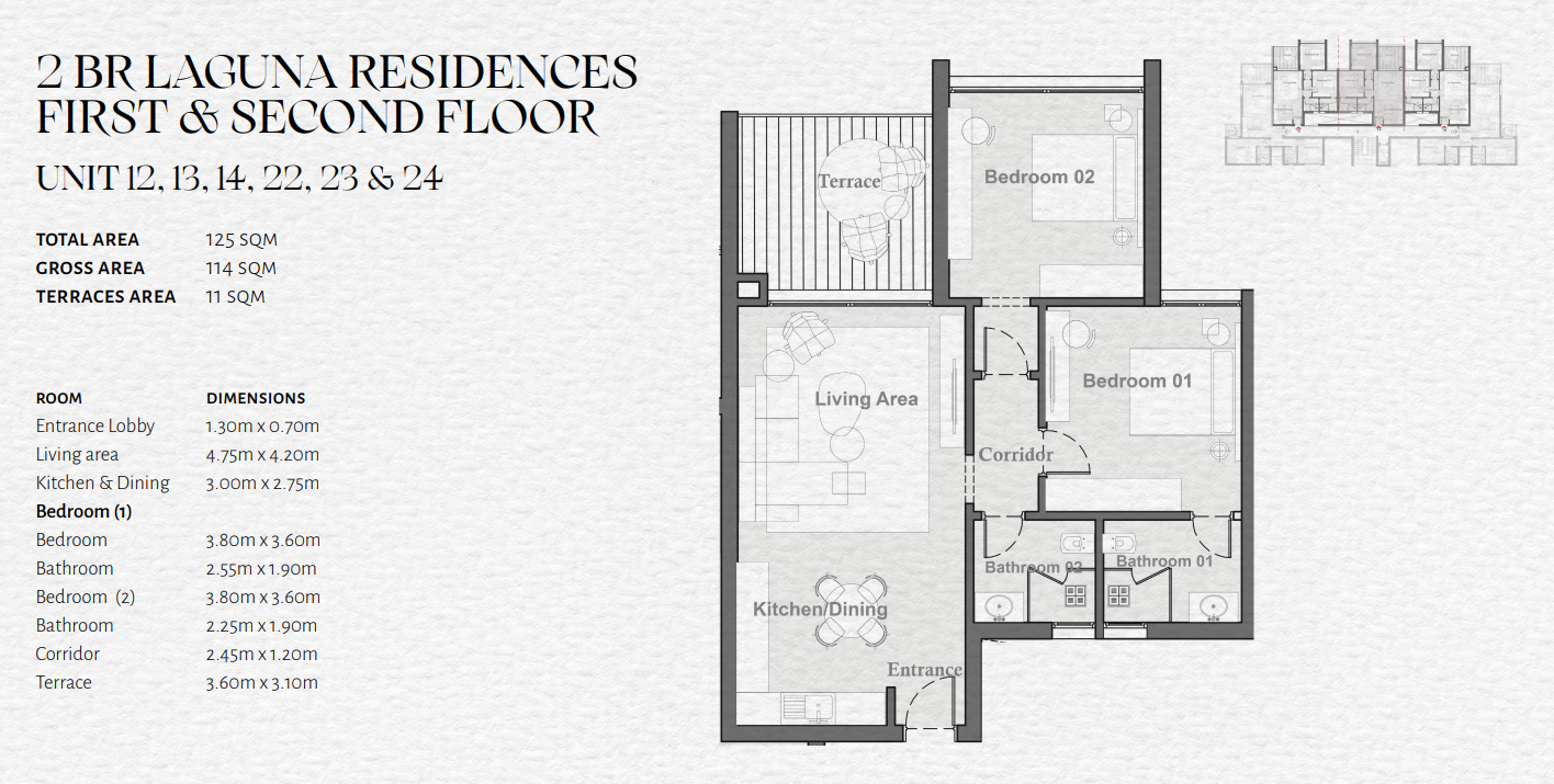 Floor plan for apartment at The Med