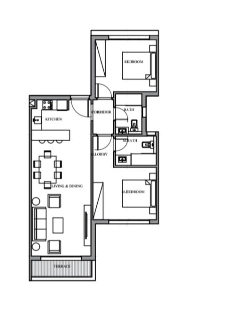 Floor plan for chalet at Plage