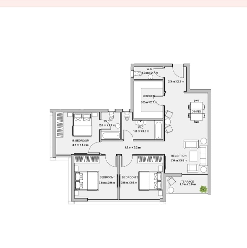 Floor plan for apartment at Atika