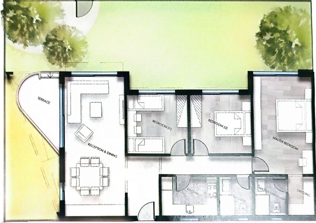 Floor plan for penthouse at Kayan