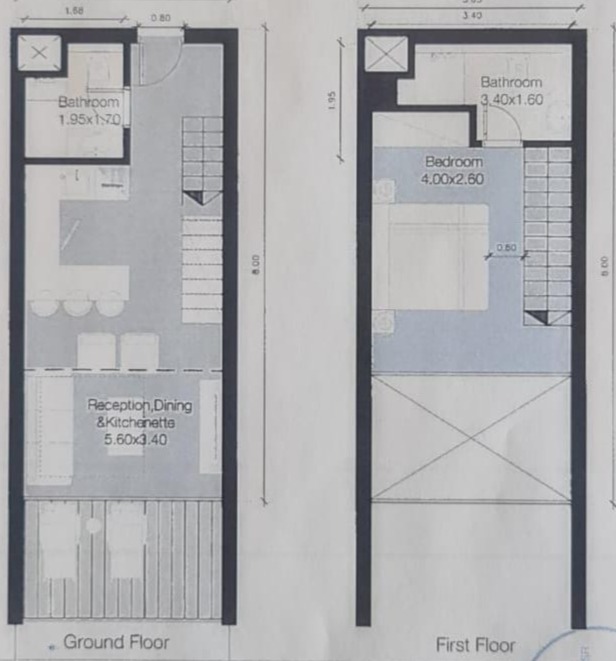 Floor plan for duplex at Fouka Bay
