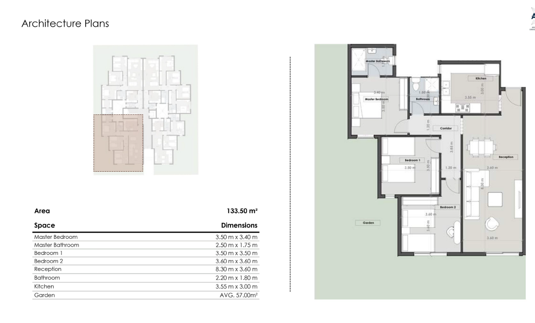 Floor plan for apartment at Vida Residence