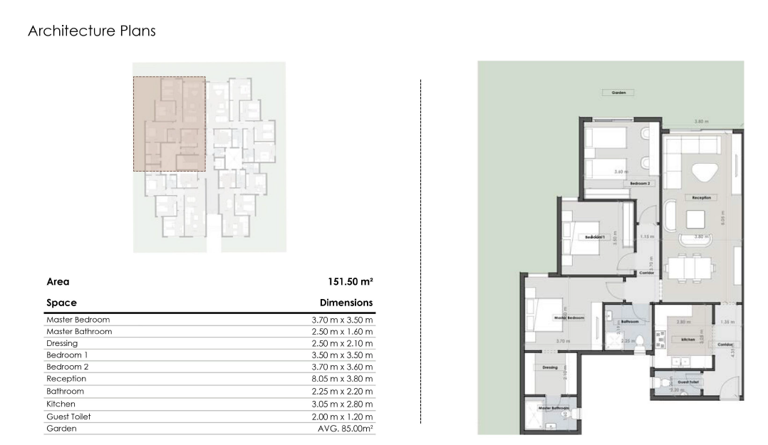 Floor plan for apartment at Vida Residence