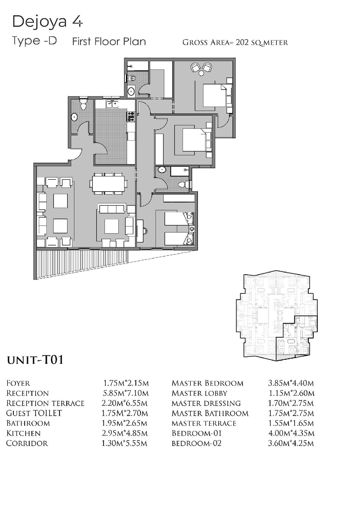 Floor plan for apartment at De Joya 4
