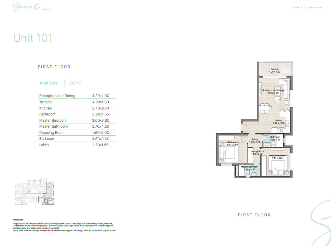 Floor plan for chalet at Hyde Park North - Seashore