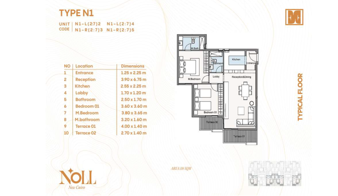 Floor plan for apartment at Noll