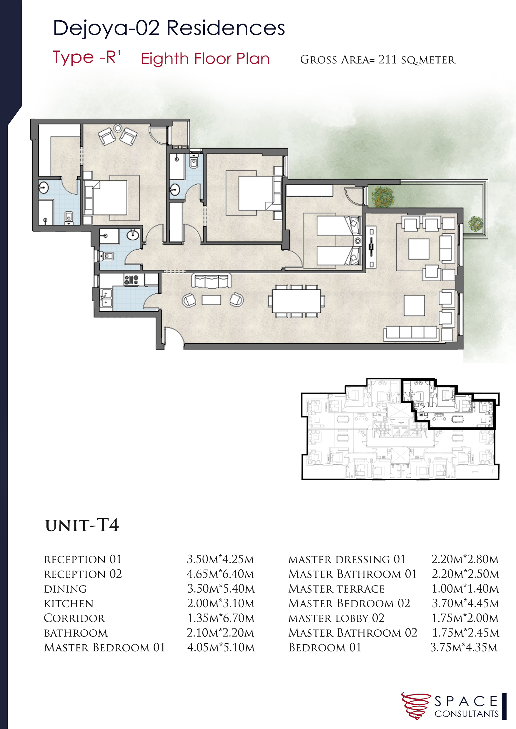 Floor plan for apartment at De Joya 2
