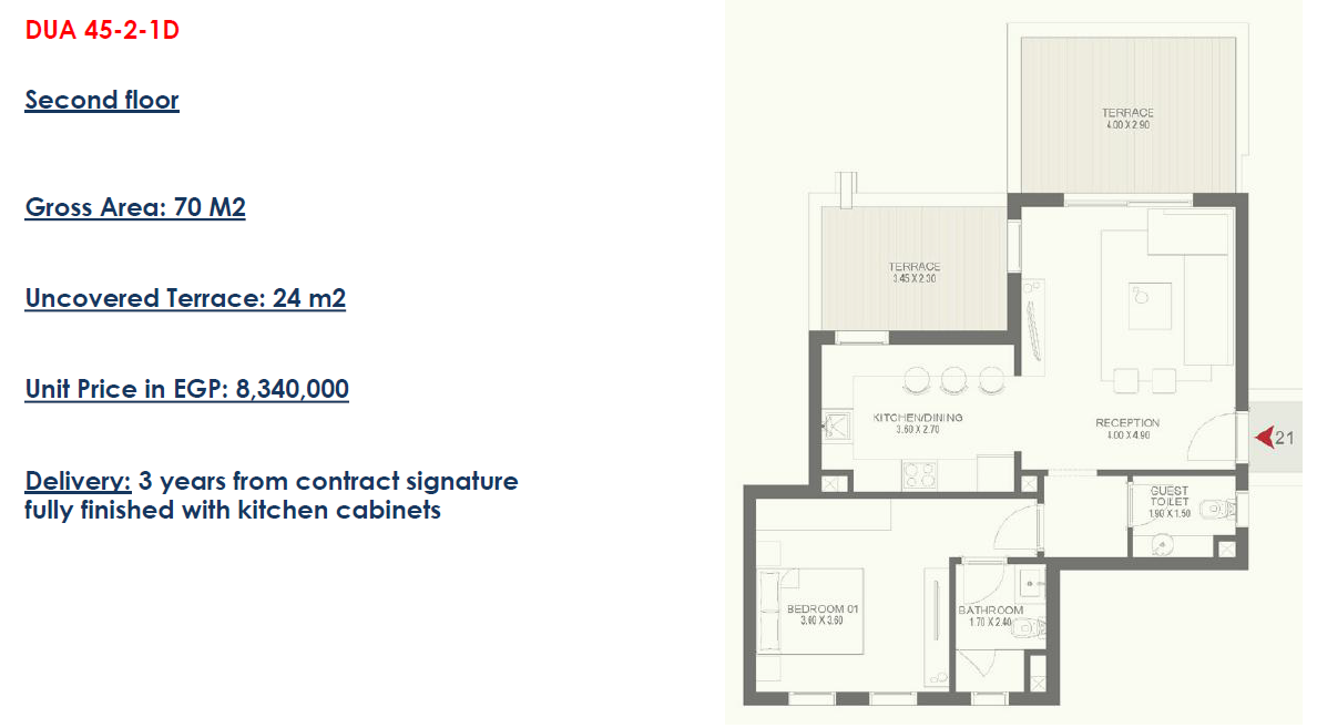 Floor plan for apartment at DUA