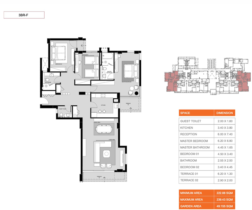 Floor plan for apartment at Hyatt Centric