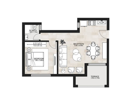 Floor plan for apartment at Garden Lakes