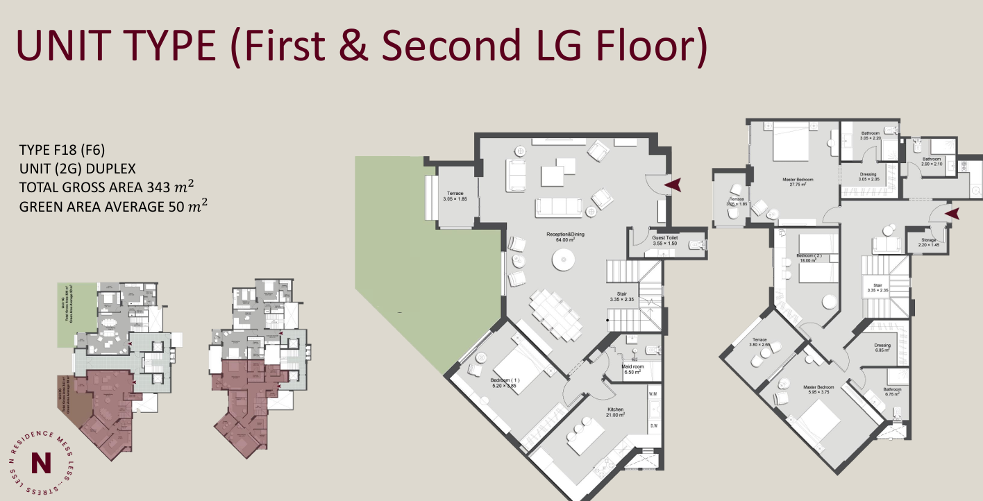 Floor plan for duplex at N Residence