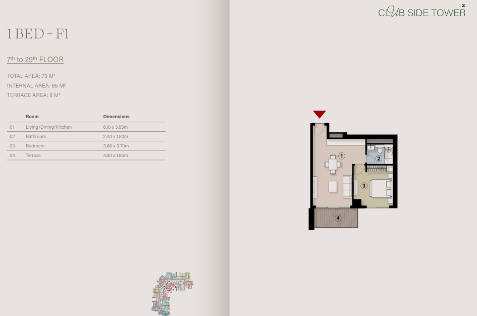 Floor plan for apartment at ZED East