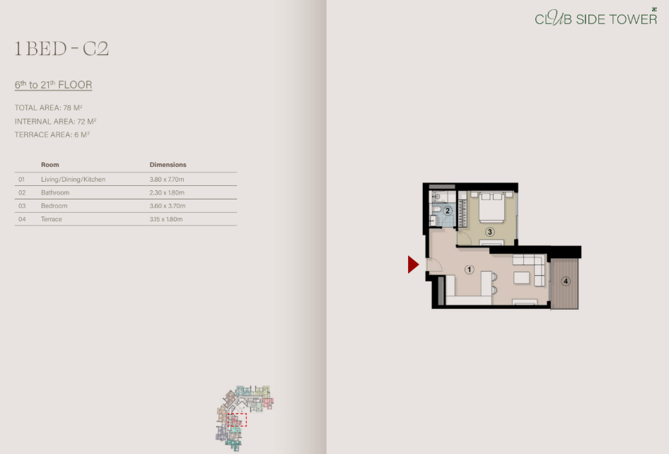 Floor plan for apartment at ZED East