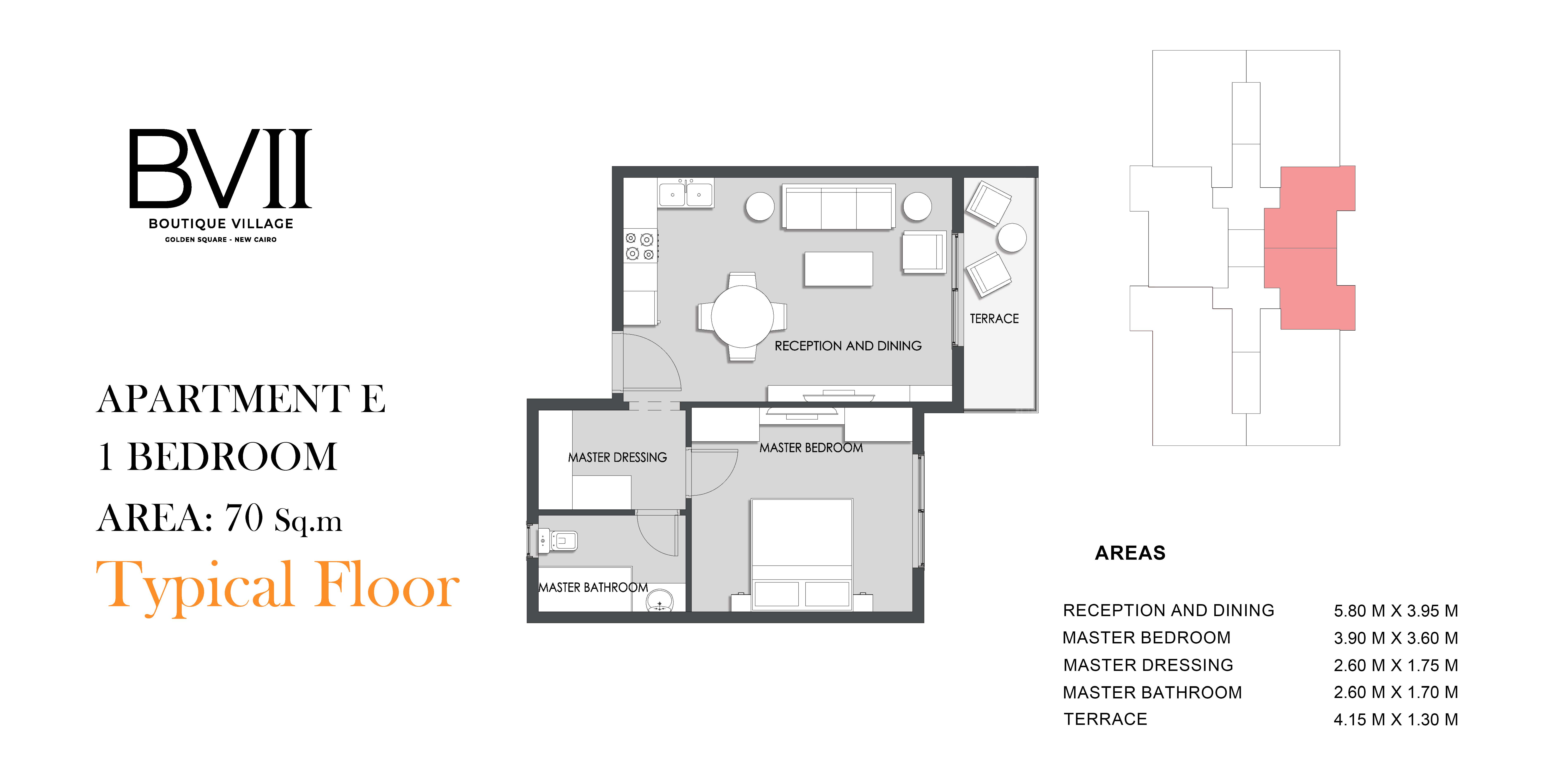 Floor plan for apartment at Boutique Village