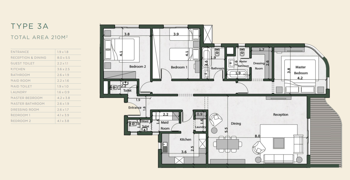 Floor plan for apartment at Bloomfields