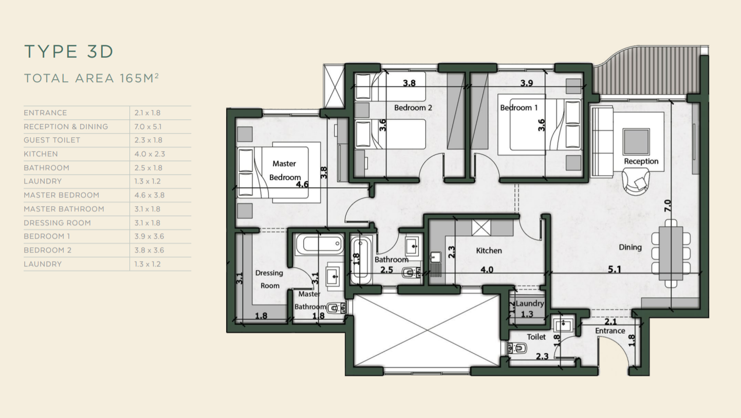 Floor plan for apartment at Bloomfields