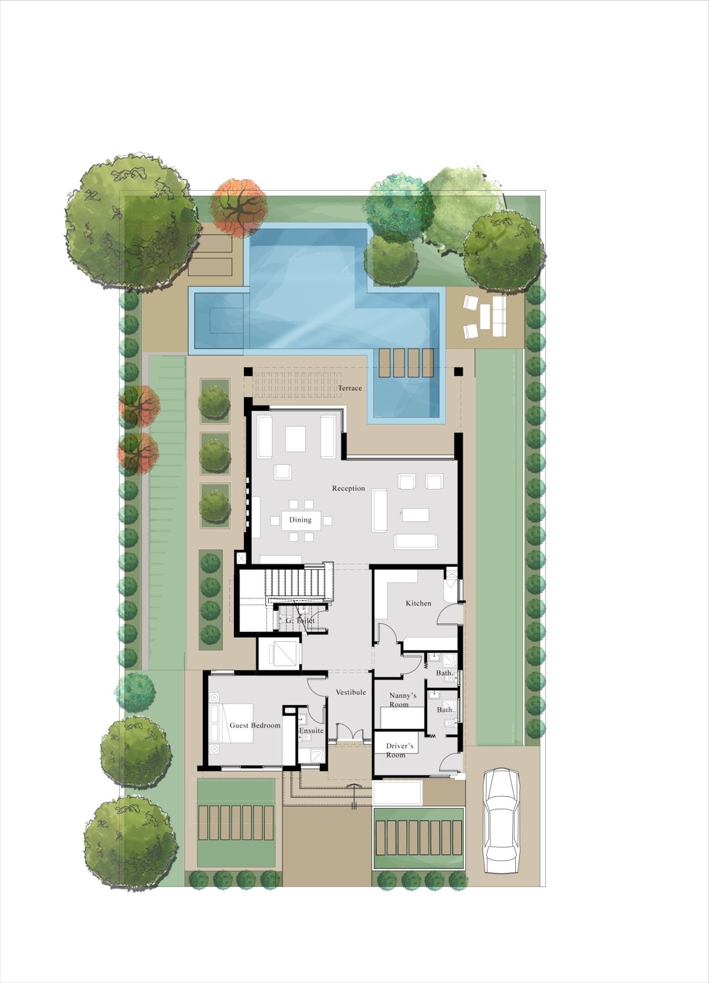 Floor plan for villa at Palm Hills New Cairo