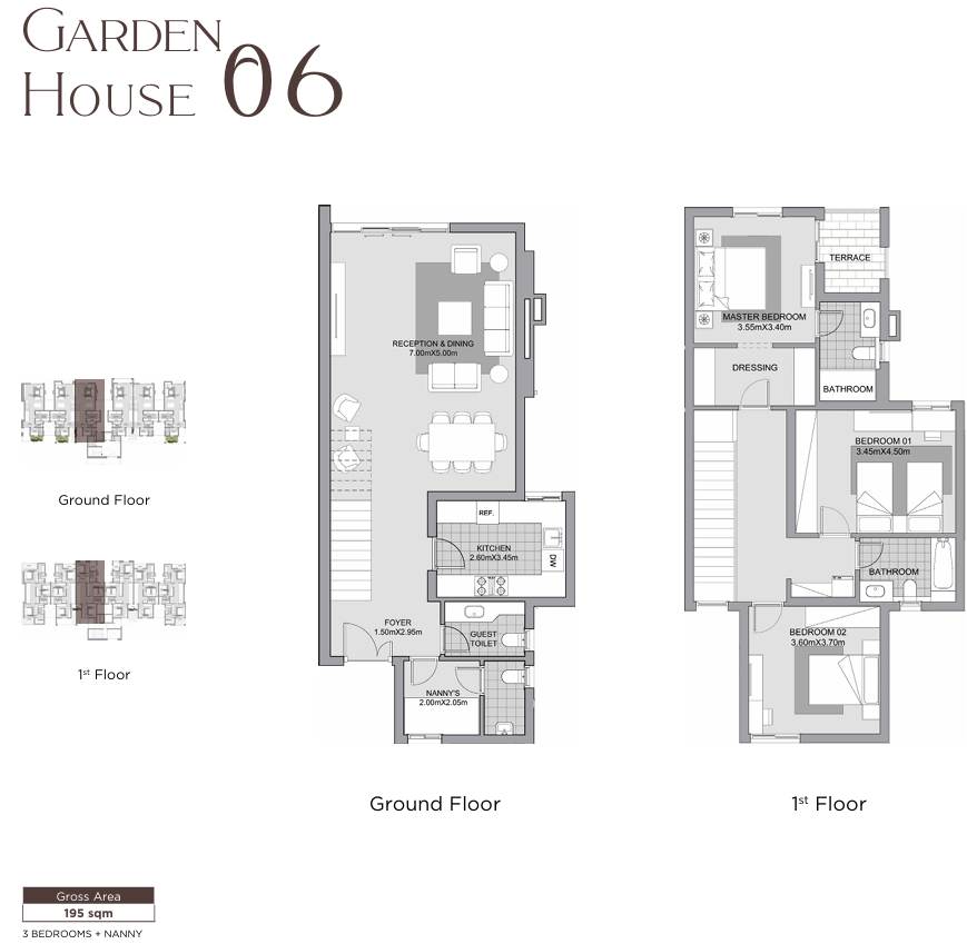 Floor plan for duplex at Karmell New Zayed