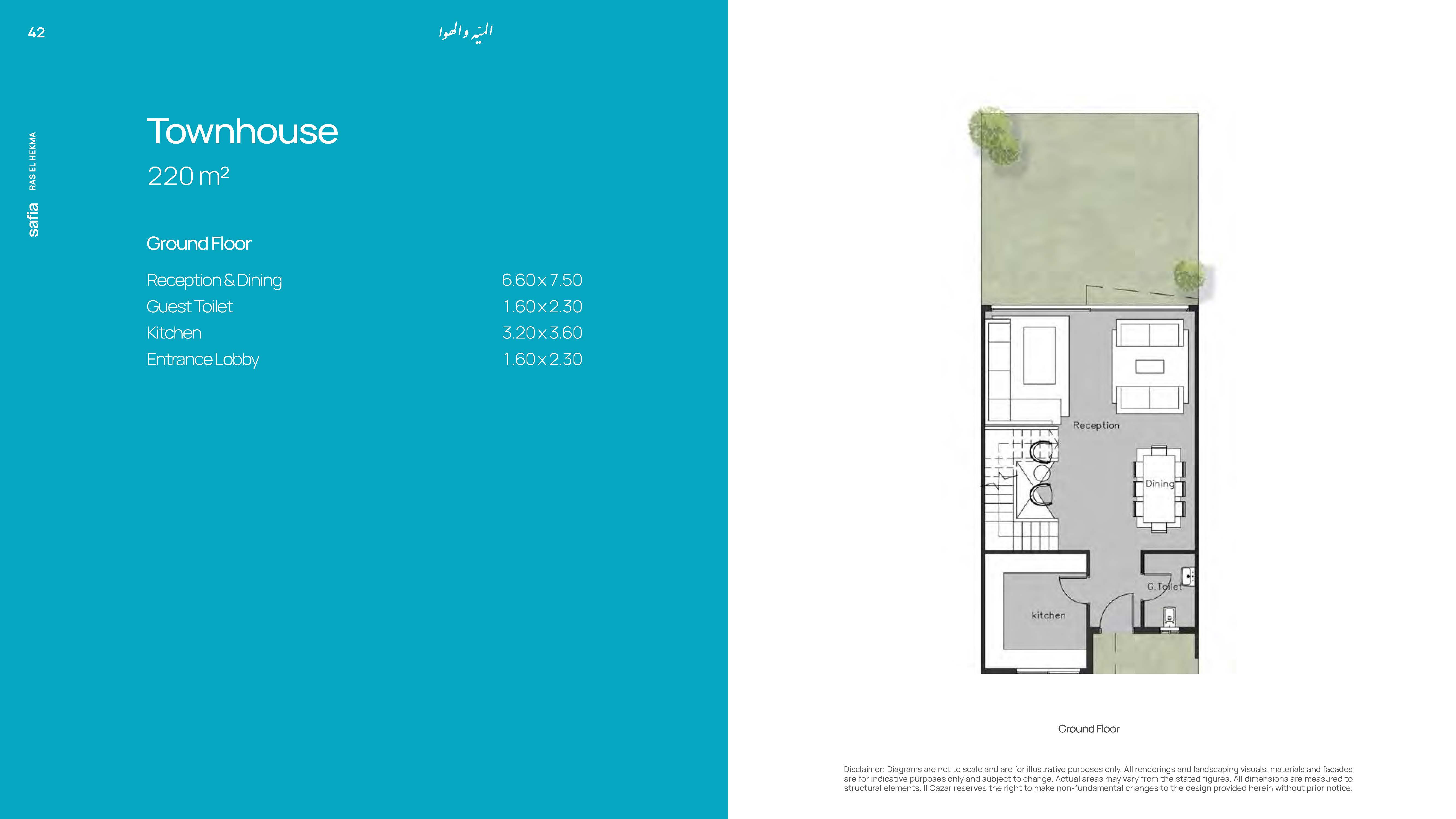 Floor plan for townhouse at Safia - Ras El Hekma