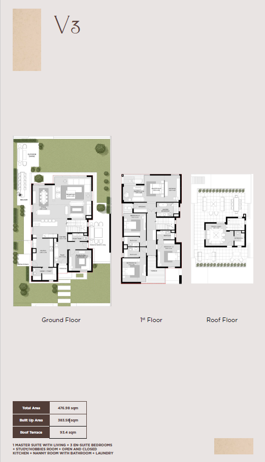 Floor plan for villa at Karmell New Zayed