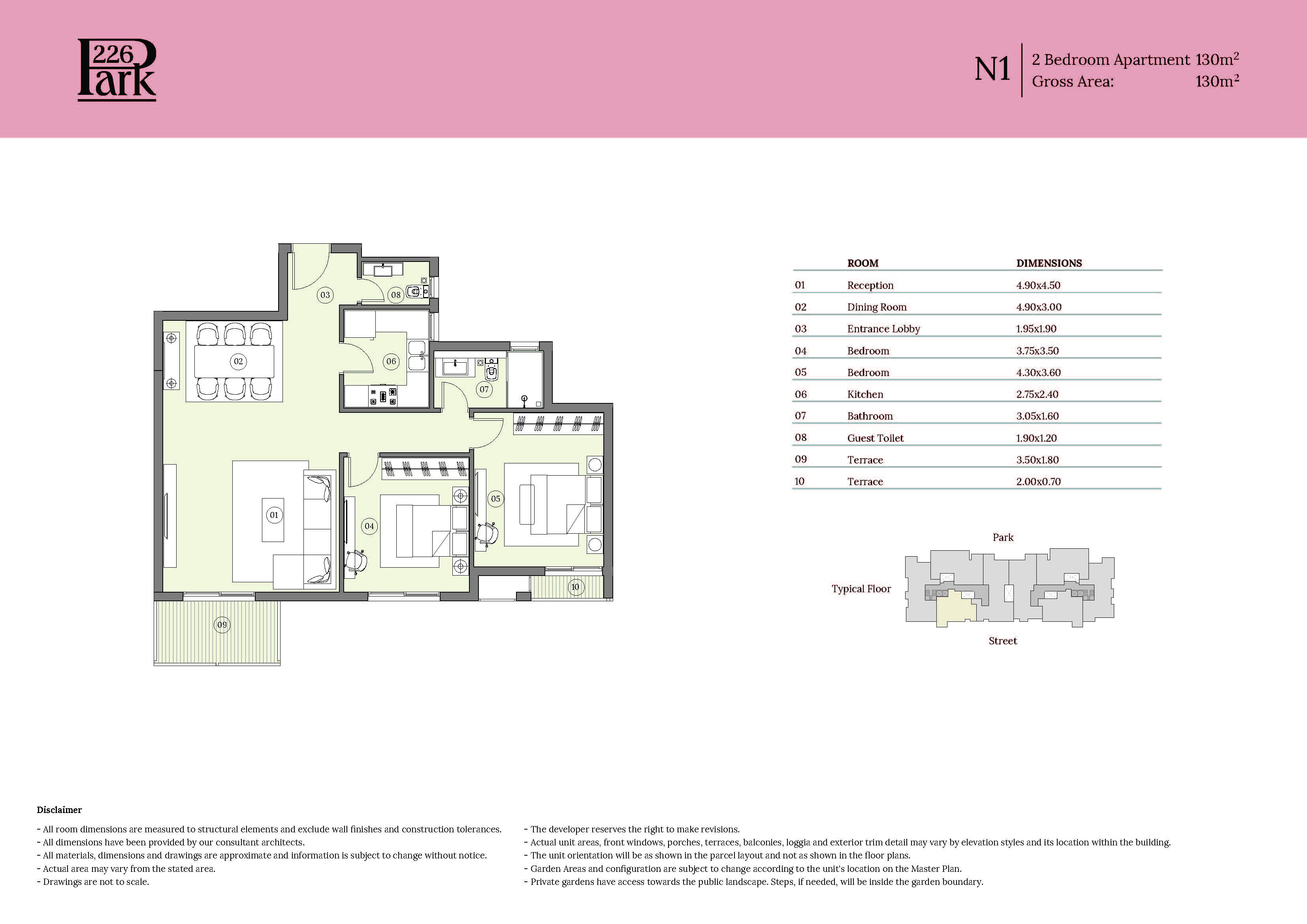 Floor plan for apartment at Haptown Park 226