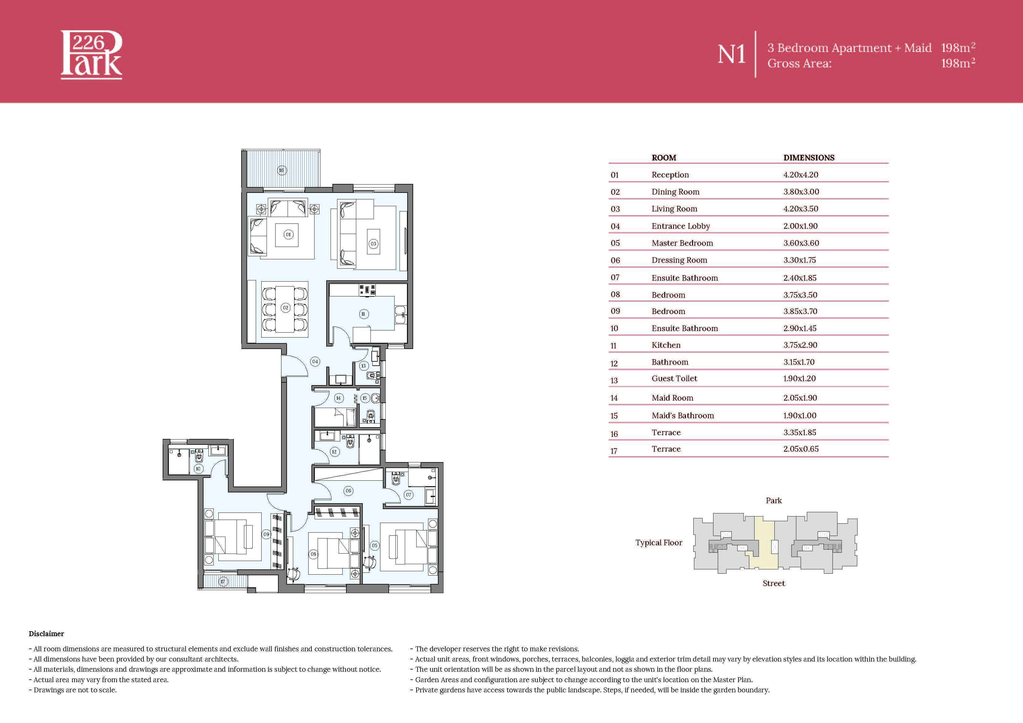 Floor plan for apartment at Haptown Park 226