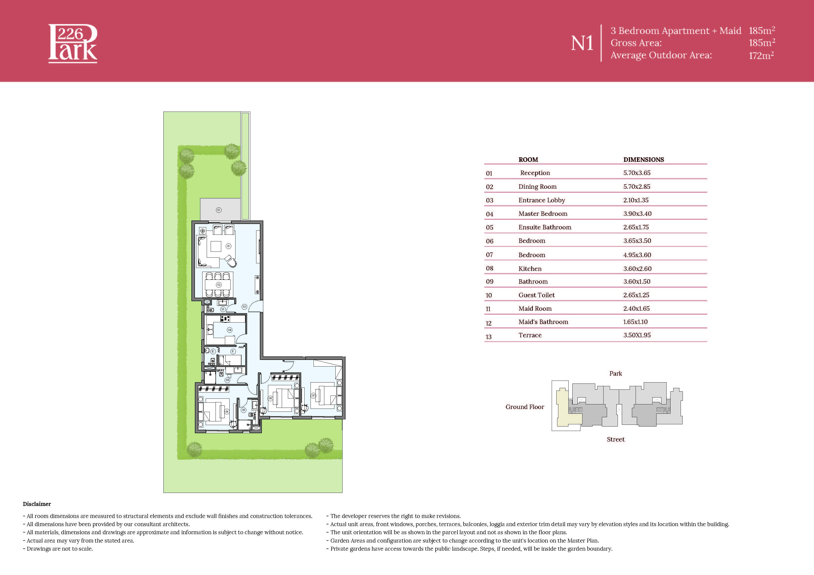 Floor plan for apartment at Haptown Park 226