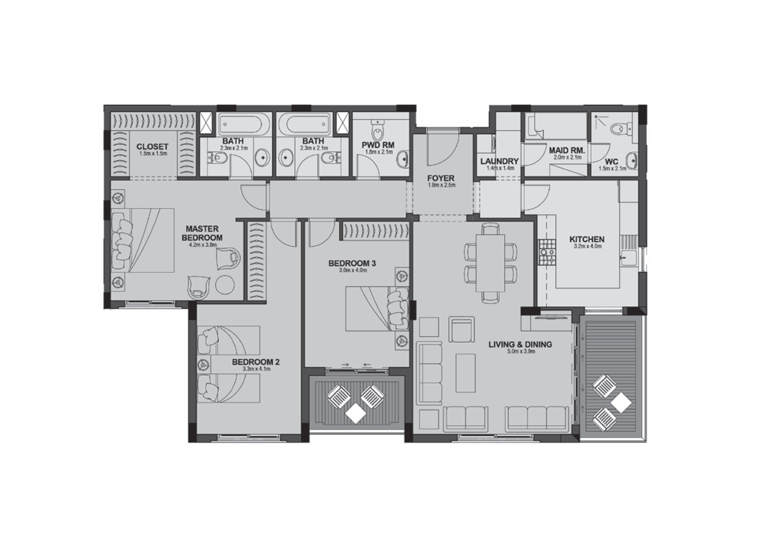Floor plan for apartment at Uptown Cairo