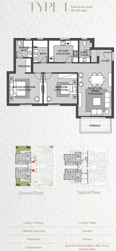 Floor plan for apartment at Oak Residence