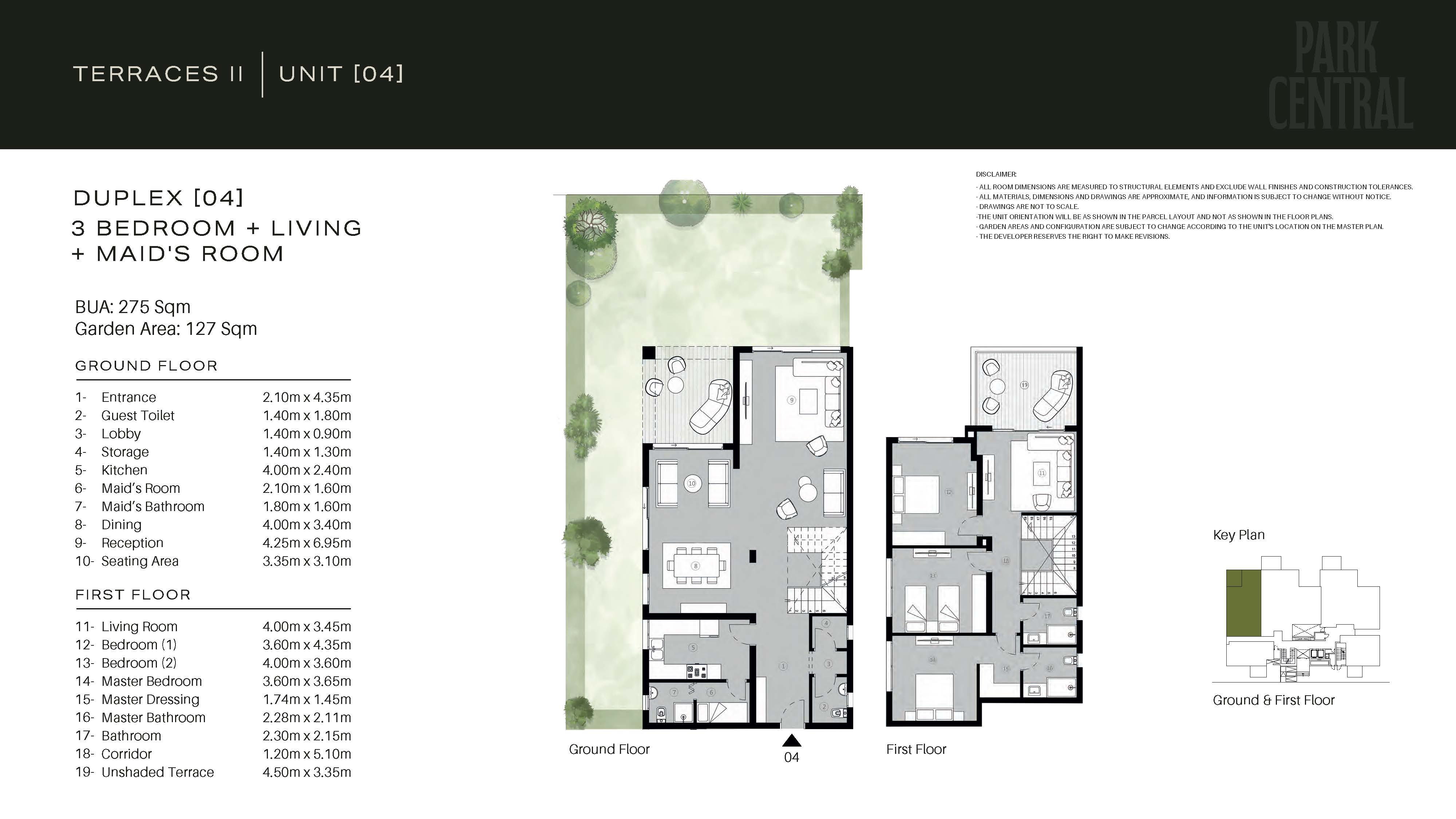 Floor plan for duplex at Park Central