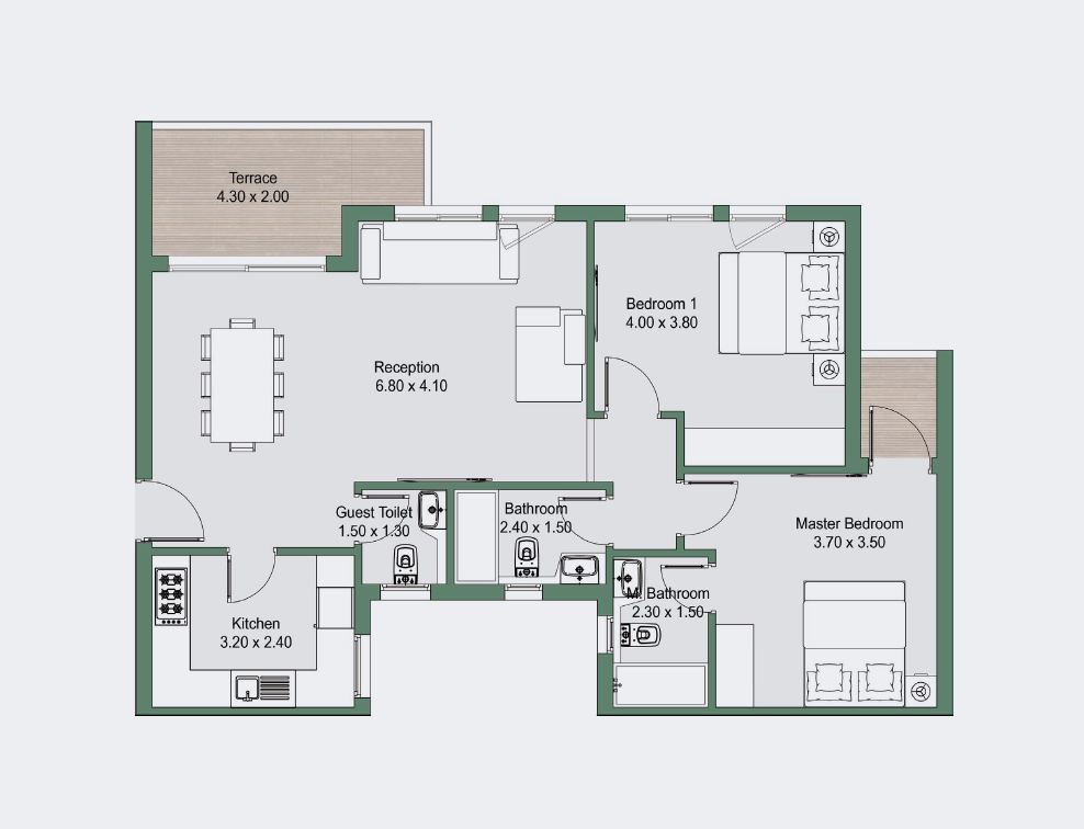 Floor plan for apartment at Rivers