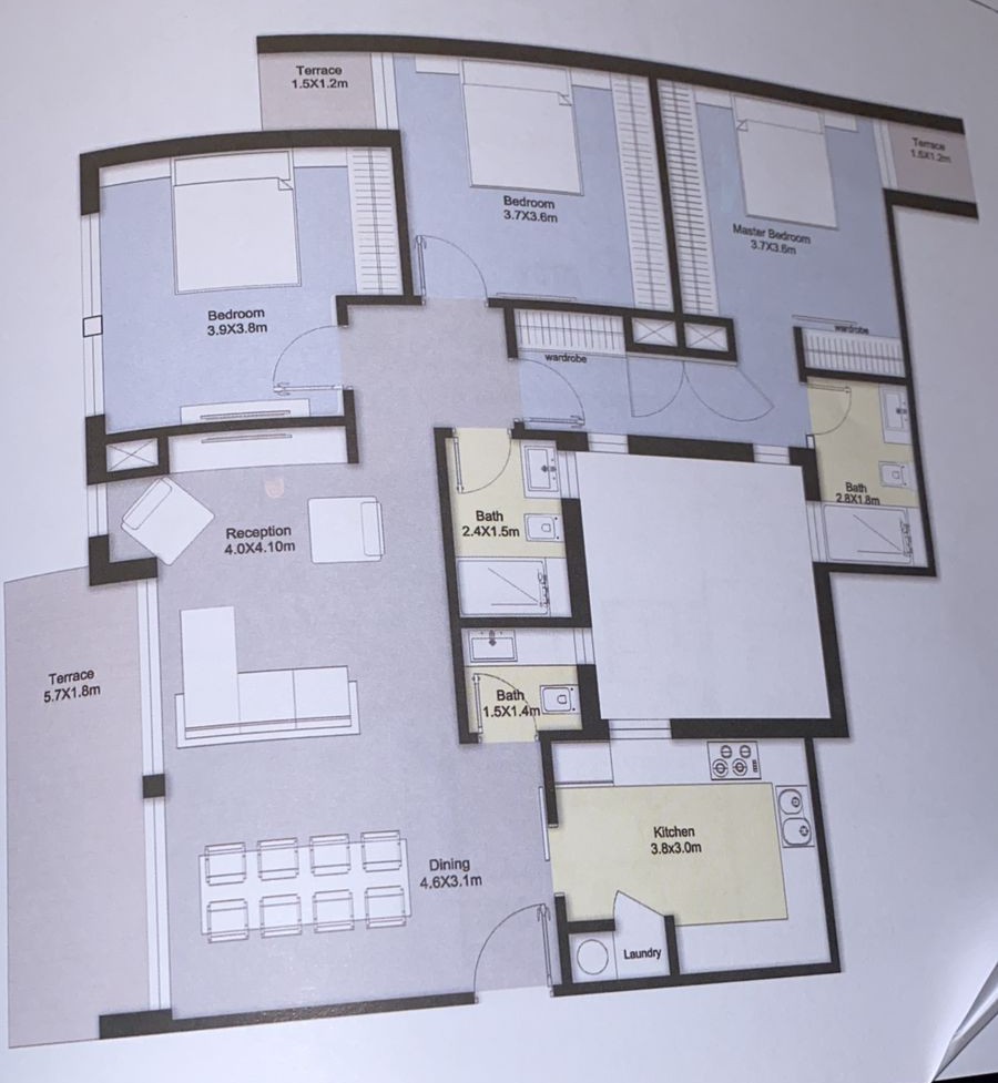 Floor plan for apartment at Bloomfields