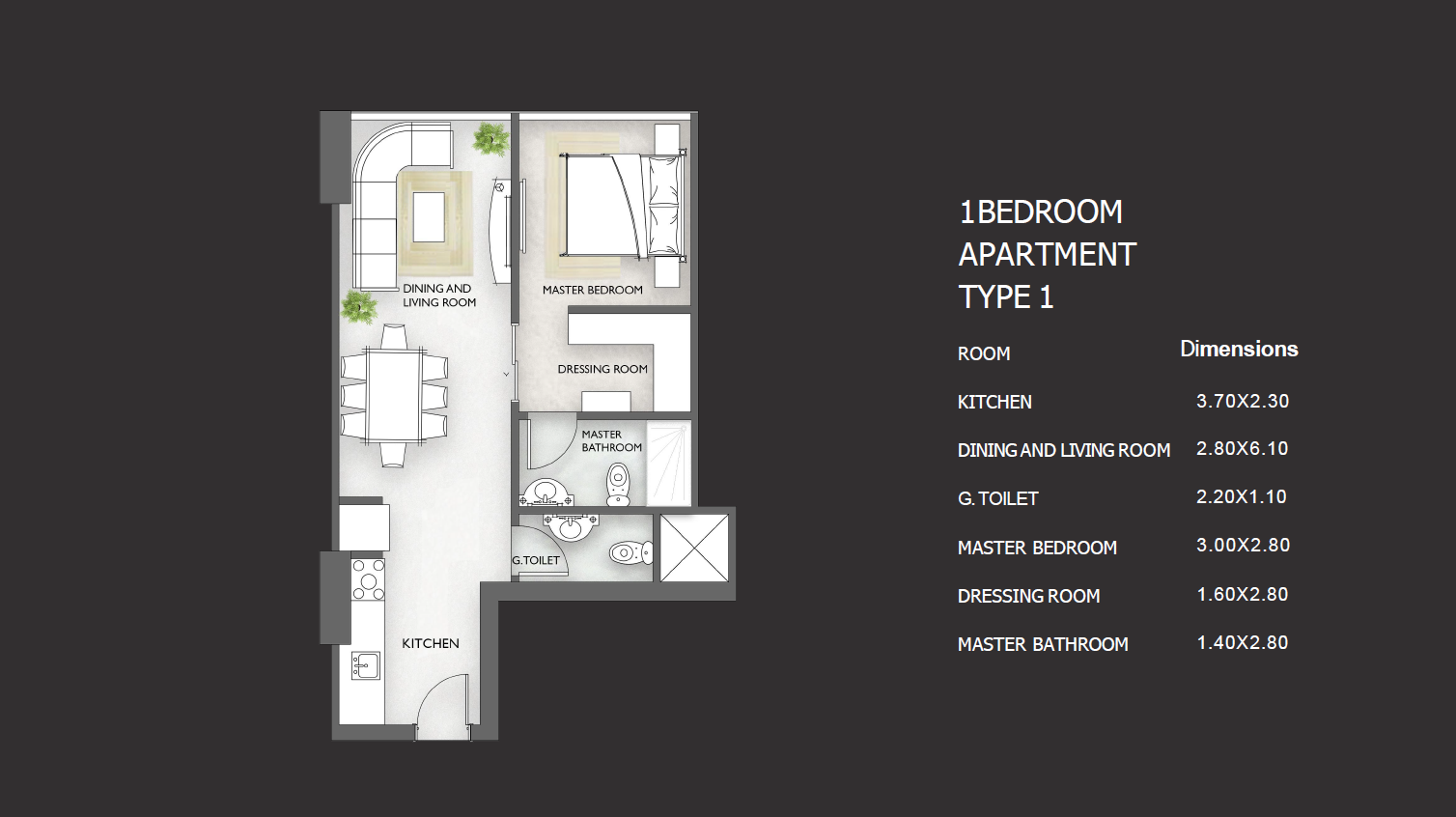 Floor plan for studio at Moray