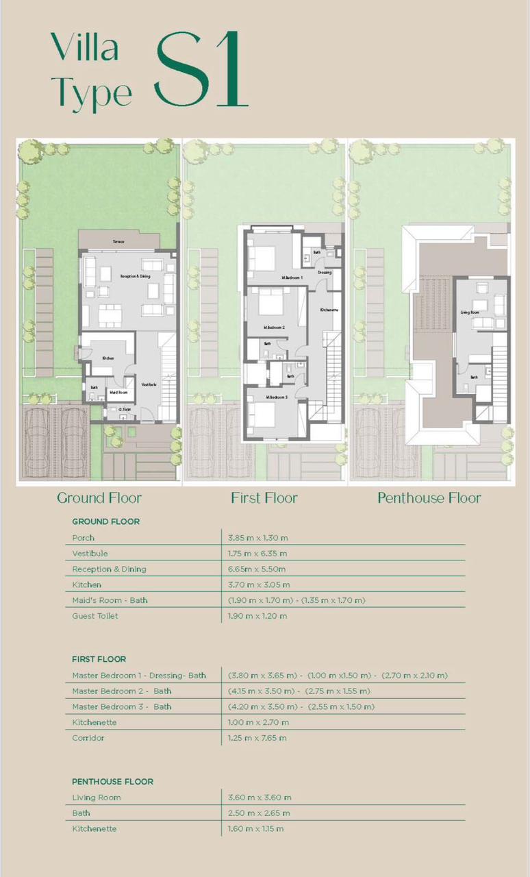 Floor plan for villa at Badya