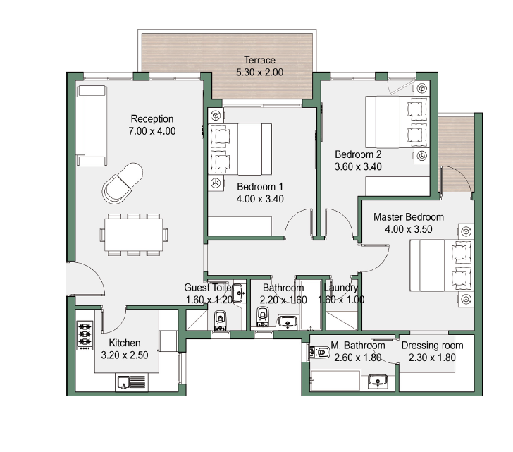 Floor plan for apartment at Rivers