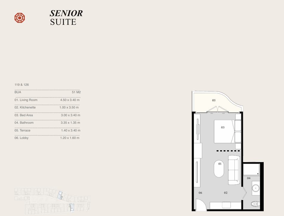 Floor plan for studio at Eastville