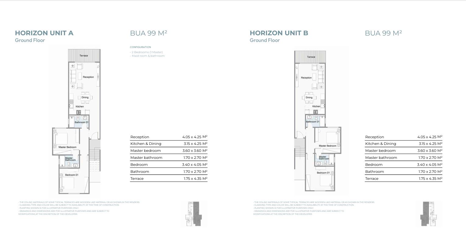 Floor plan for chalet at Telal Sokhna