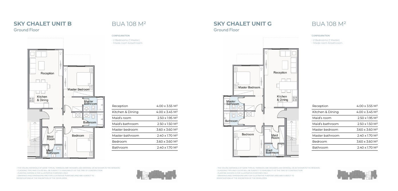 Floor plan for chalet at Telal Sokhna