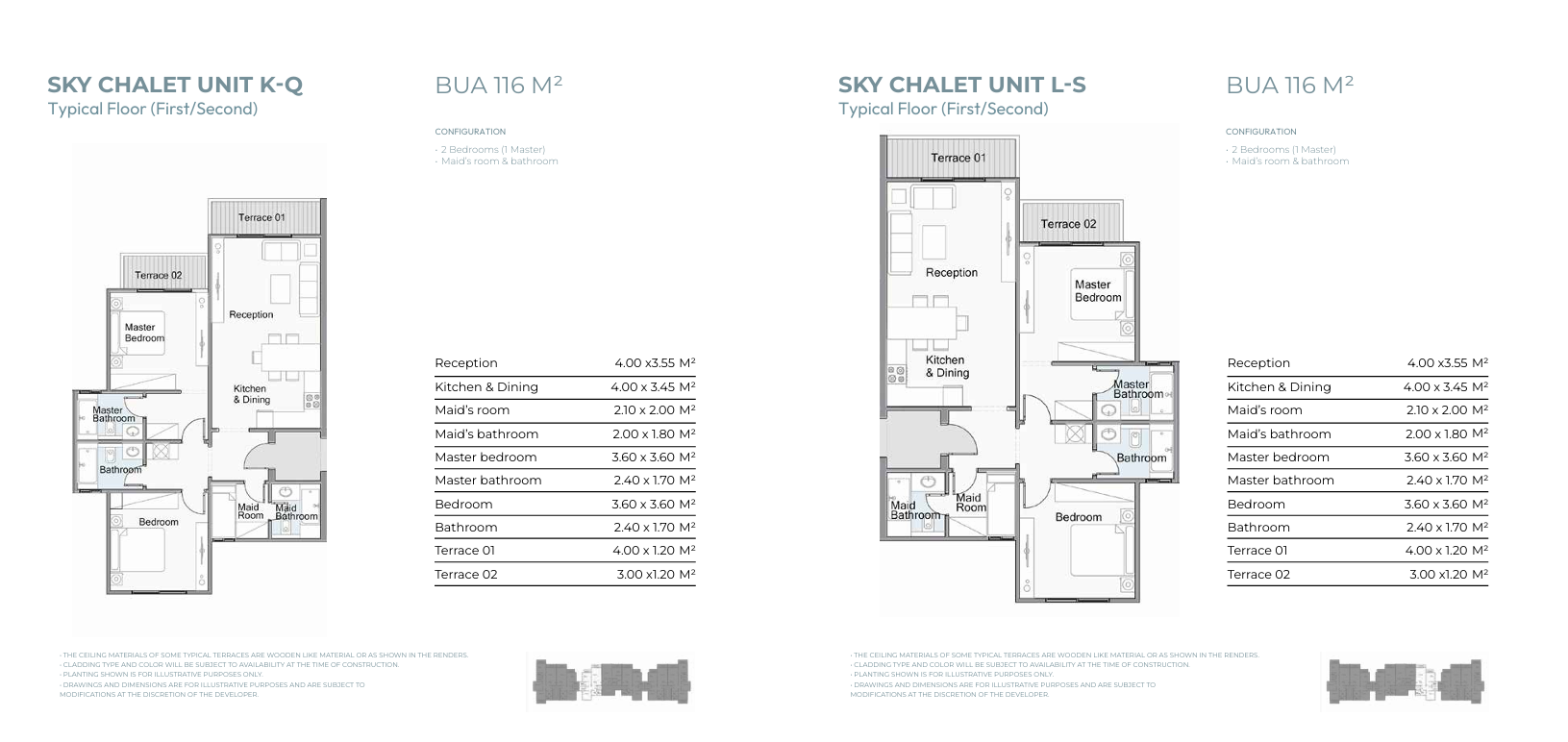Floor plan for chalet at Telal Sokhna