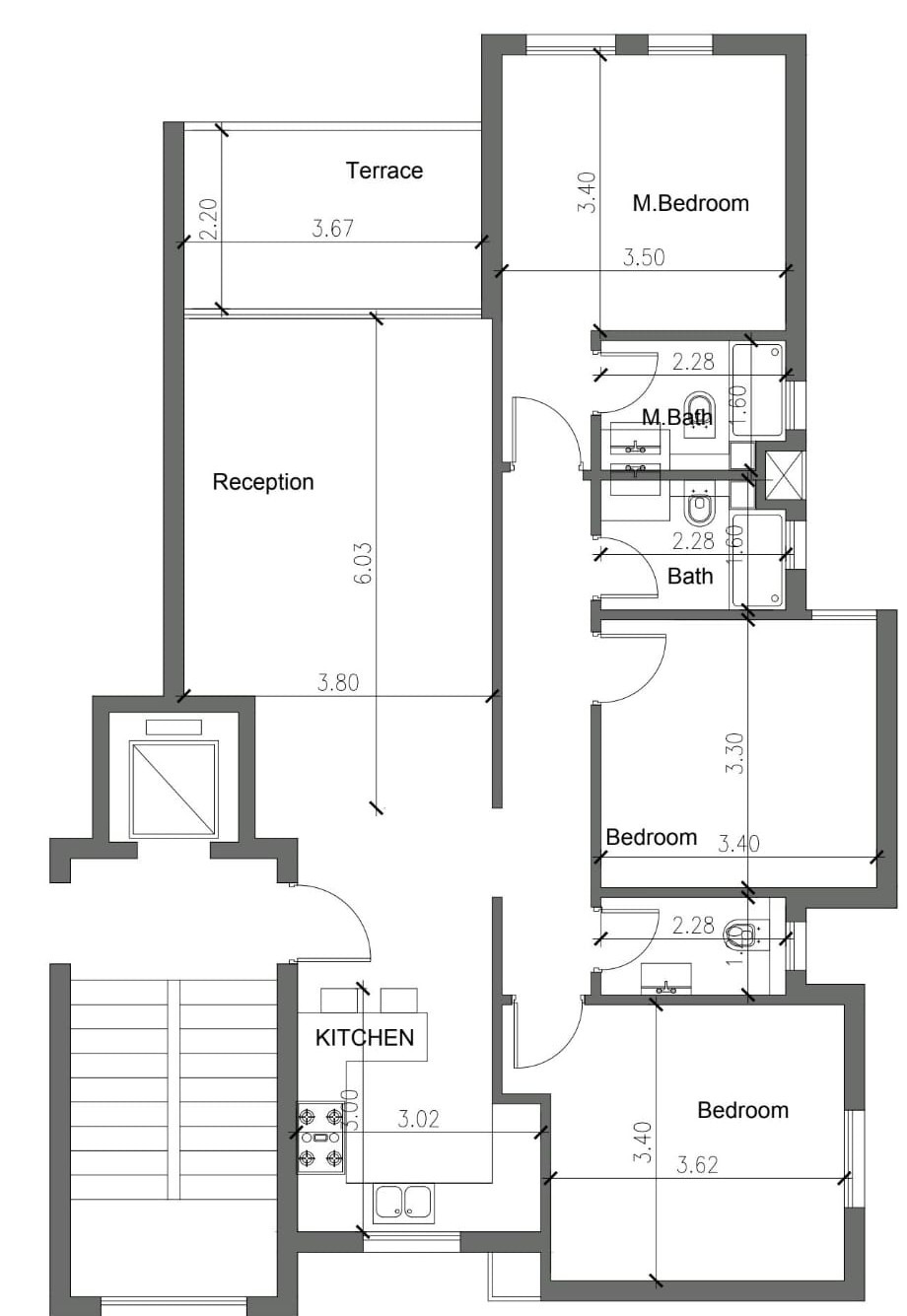 Floor plan for chalet at Cali Coast Ras El Hekma