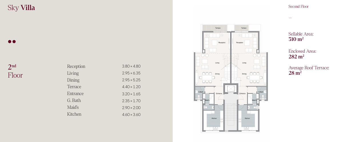 Floor plan for villa at Telal East