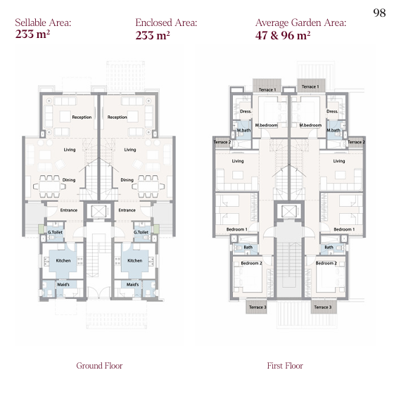 Floor plan for villa at Telal East