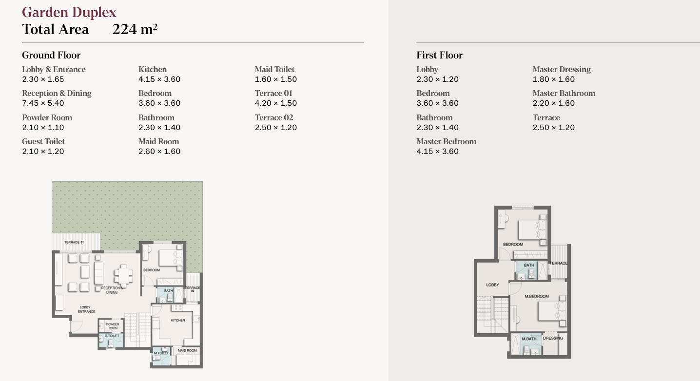 Floor plan for duplex at Selection - Telal East