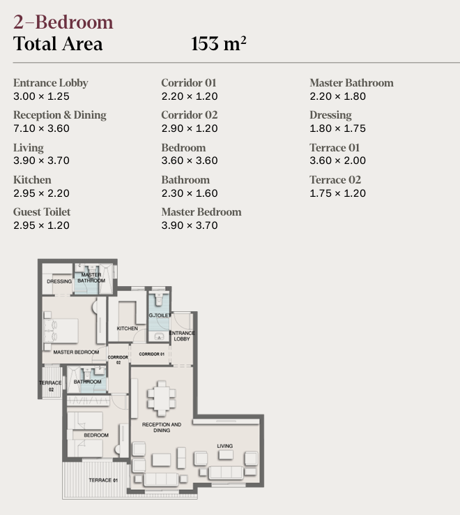 Floor plan for apartment at Selection - Telal East